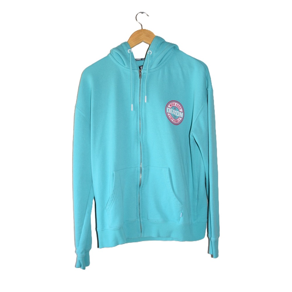 Dixxon Flannel Co Zip Up Hoodie Womens XL Blue Excellent Work Hard Stay Humble